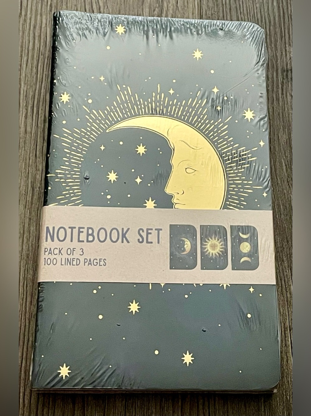 ✨ NWT Moon and Stars Notebook Set - Dark Navy & Gold - Pack of 3 ✨